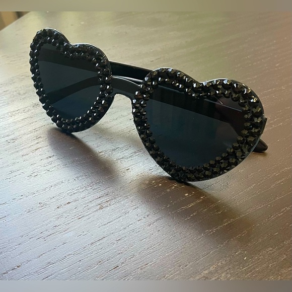 Accessories - Black Bling Rhinestone Sunglasses. Handmade! Custom Sunglasses